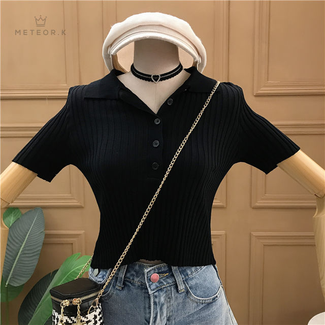 Áo Thun Polo Nữ Tay Ngắn Đơn Giản Thời Trang Phong Cách Hàn Quốc | BigBuy360 - bigbuy360.vn