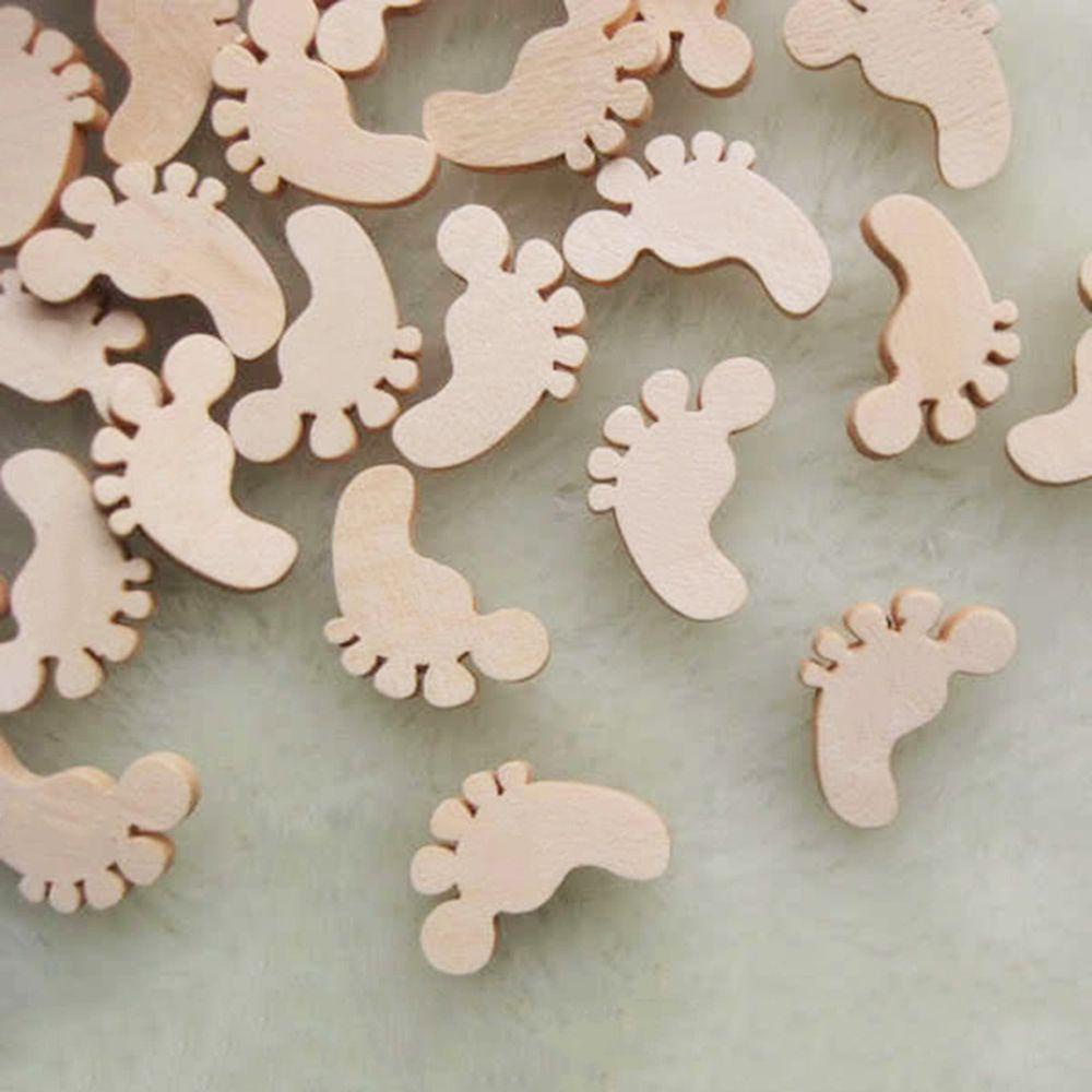 Nút Gỗ Hình Bàn Chân Em Bé Làm Đồ Thủ Công DIY