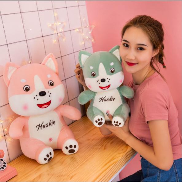 Thú Bông Chó Con Hukies Mặt Mụn Size 25cm (3 Màu) - Diabrand