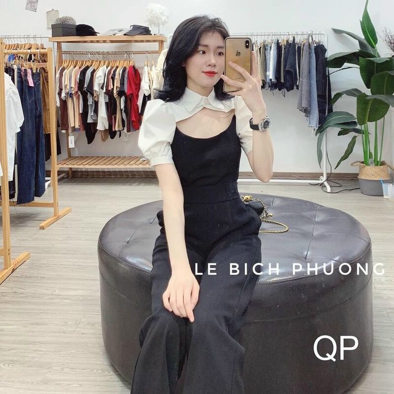 [Mã FAMAYWA giảm 10K đơn 50K] Áo kiểu pha màu hở cổ tinh tế xinhh | BigBuy360 - bigbuy360.vn