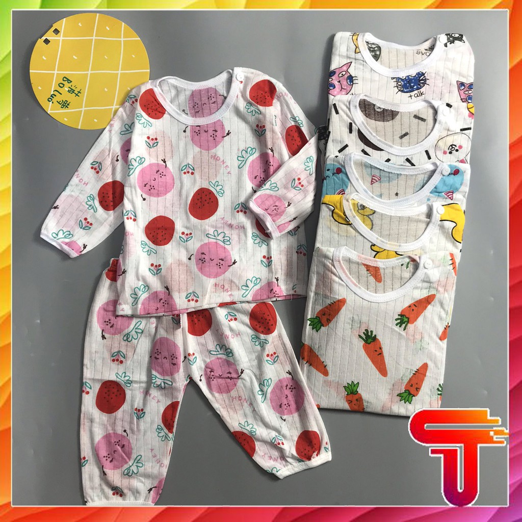 Bộ dài tay cotton giấy khuy vai cho bé yêu 6-15kg | WebRaoVat - webraovat.net.vn