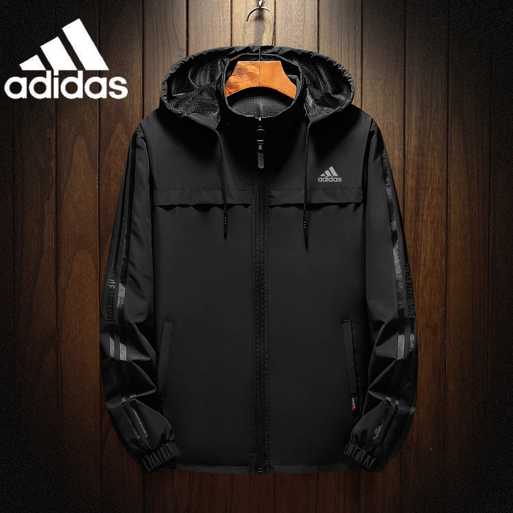 Áo Khoác Adidas 100% Phản Quang Có Mũ Trùm Đầu Thời Trang Dành Cho Nam Giới