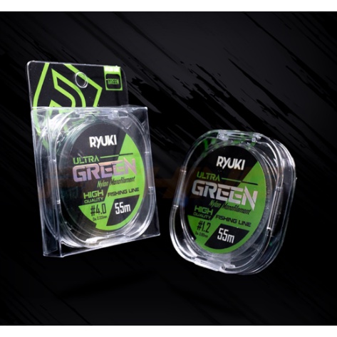 Dây Câu RYUKI Ultra Green 55m, cước trục câu cá, cước câu cá chính hãng