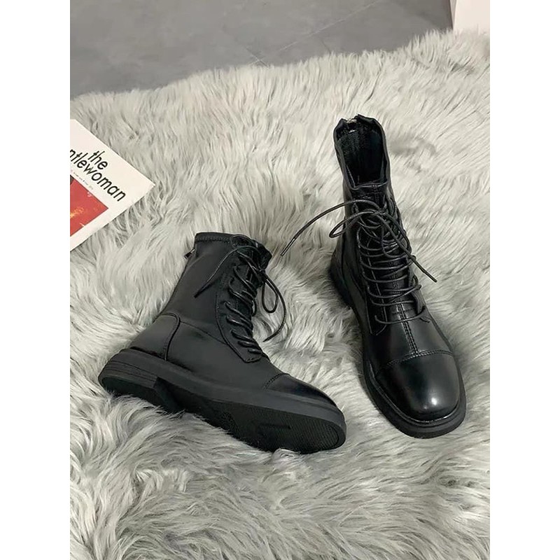 BỐT DA CAO CỔ BUỘC DÂY GIÀY BỐT THỜI TRANG NỮ | BigBuy360 - bigbuy360.vn