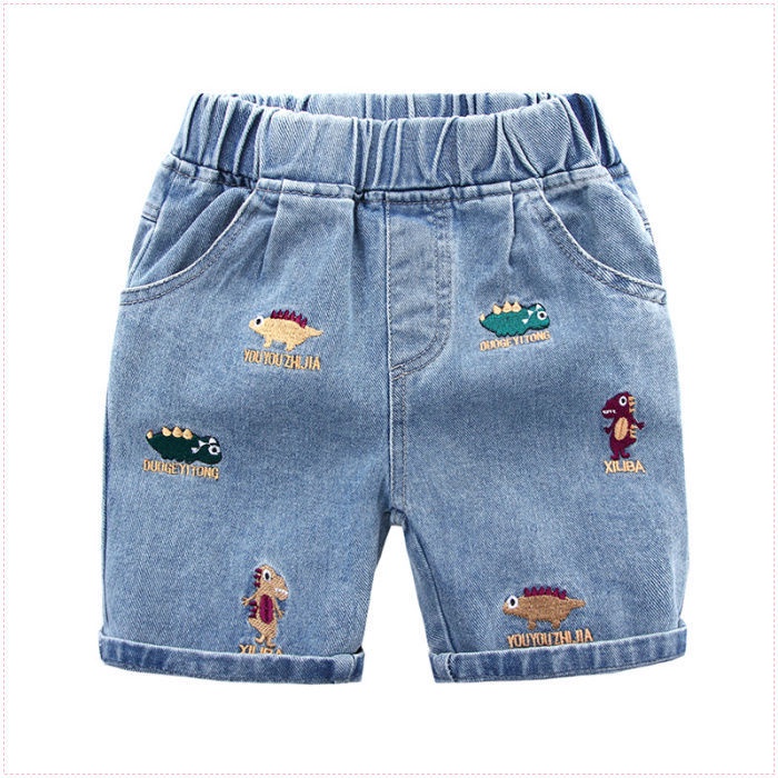 Quần Dài Bé Trai Quần Short Denim Mùa Hè Quần Dài Trẻ Em Mẫu Mới Quần Cắt Mỏng