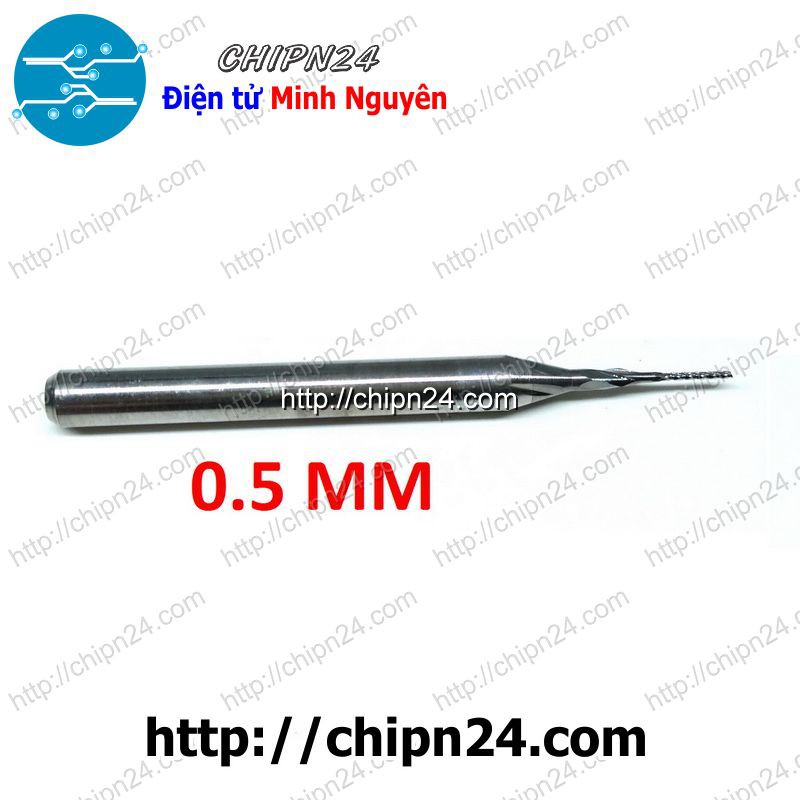 [1 CÂY] Mũi PHAY mạch in CNC HỢP KIM 0.5mm