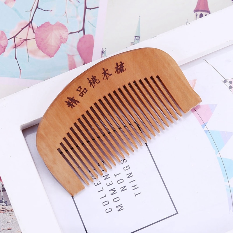 [Hàng mới về] Lược chải tóc bằng gỗ đào tự nhiên chống tĩnh điện mát xa da đầu hiệu quả