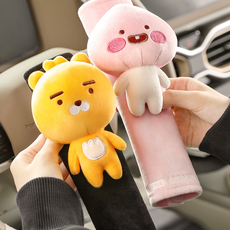 Kakao Friends Đệm Bọc Dây Đai An Toàn Chống Kẹt Tay Họa Tiết Hoạt Hình Dễ Thương Dành Cho Xe Hơi