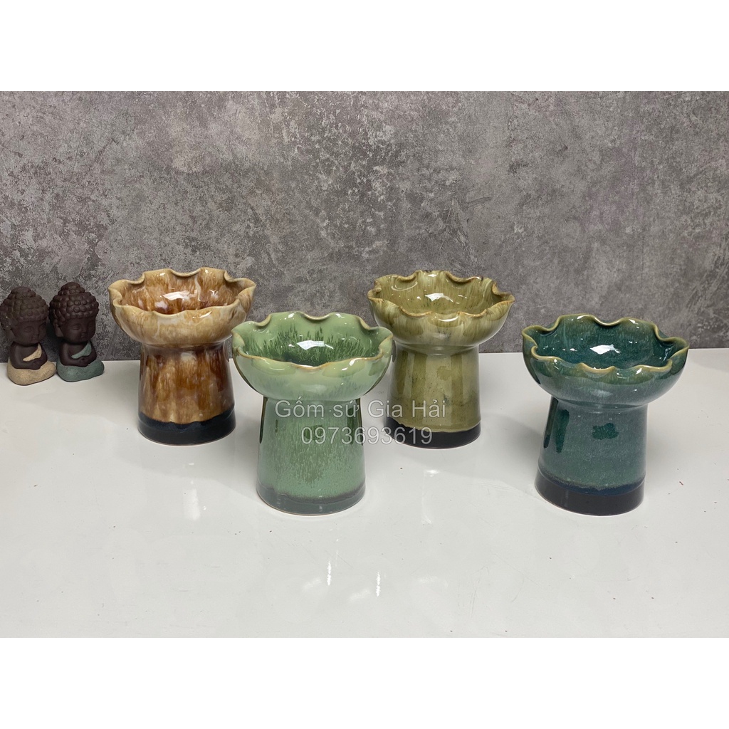 Ly bày Phật thủ men hỏa biến cao cấp gốm sứ Bát Tràng
