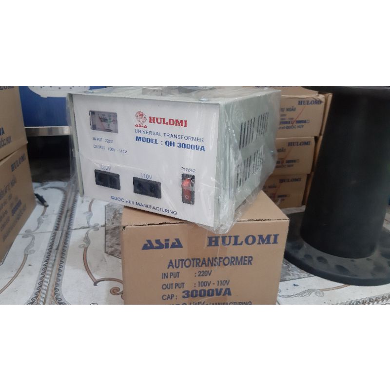 Biến áp tự ngẫu Hulomi 3000Va ( đồng hoặc nhôm)(220-110)