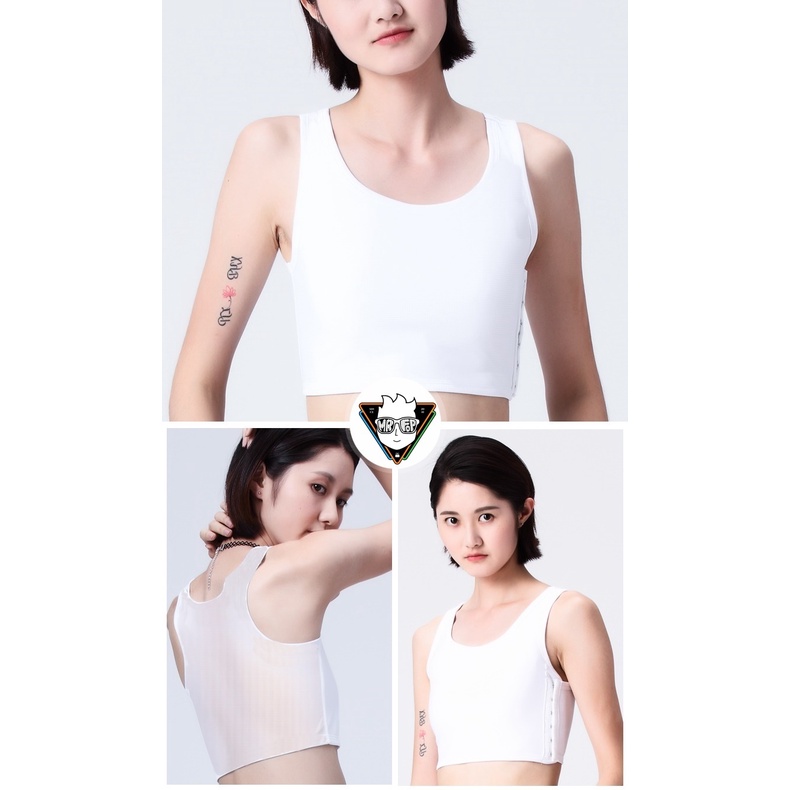 Áo nịt không gen thoáng mát móc gài hông - không viên (A4) Tomboy Transguy
