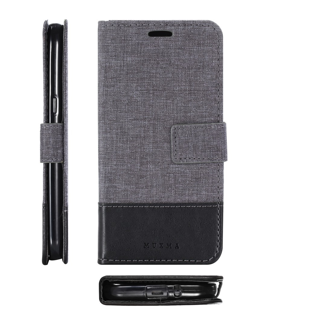 Bao da vải canvas dáng gập thanh lịch cho Samsung Galaxy J2 Pro 2018 Note 9 Note8