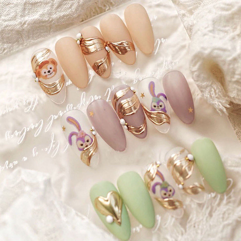 Miếng Dán Trang Trí Móng Tay Hình Gấu Hoạt Hình 3D Diy