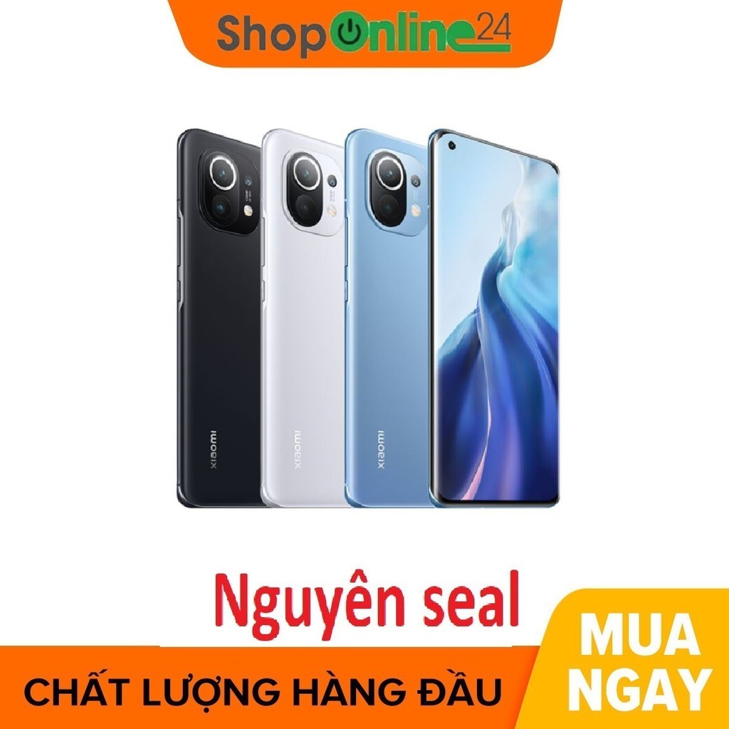 Combo Điện thoại Xiaomi Mi 11 Ram 8/128G + Kính cong Full màn - New Seal mới 100%
