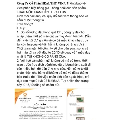 Thảo Mộc Giảm Cân Hera Plus Dạng Viên Mẫu Mới Nhất Giảm Cân Hera Plus Chính Hãng