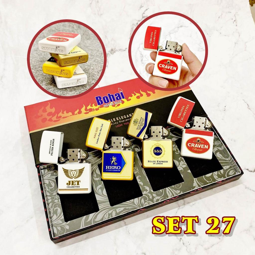 set 4 cái Hột-Quet-Zip-Po-Bat-Lua hình gói thuộc la, nhiều hình siêu ngầu