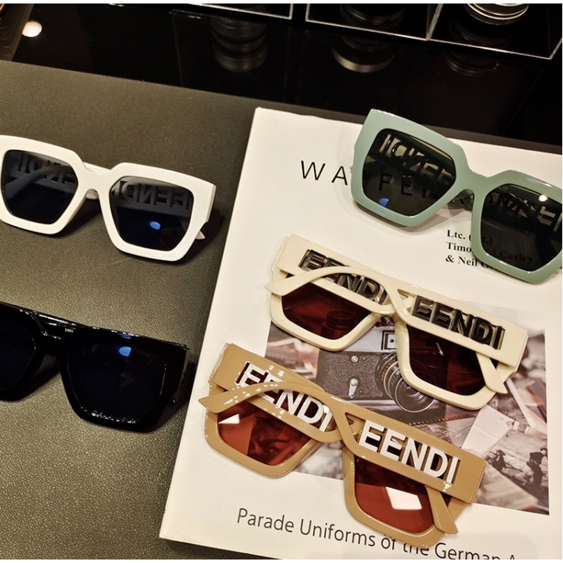 (KIQI-FASHION) COD Kính Mát Gọng Vuông Lớn Chống Tia UV Phong Cách Vintage