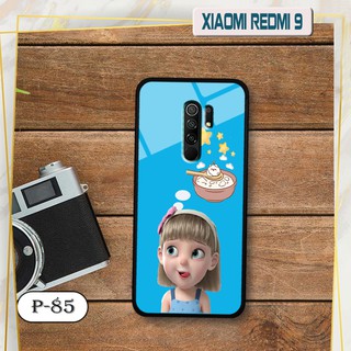 Ốp lưng kính 3D Xiaomi Redmi 9- hình cute
