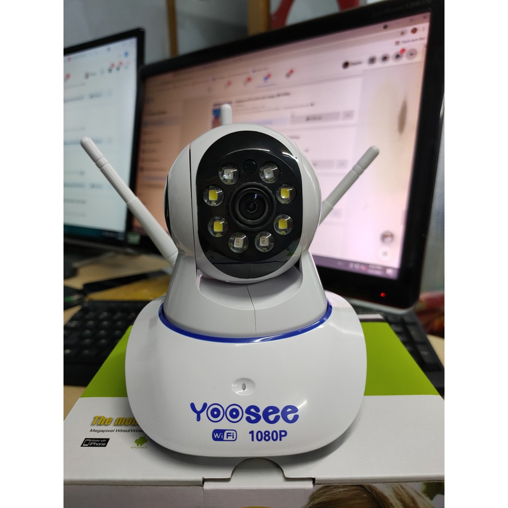 Camera IP Yoosee 3 Râu 8 Led FHD 1080P Mẫu Mới Có Màu Ban Đêm