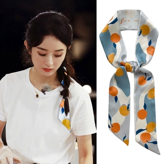 Dây buộc tóc kiêm khăn choàng cổ bằng lụa dễ thương dành cho nữ