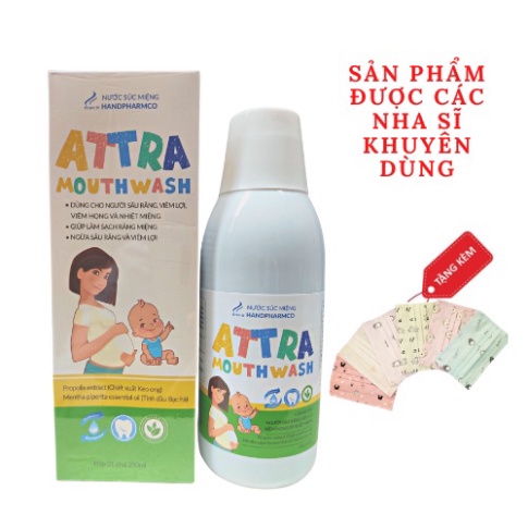 Nước Súc Miệng Dành Cho Trẻ Em ATTRA-MOUTHWASH Làm Sạch Răng Miệng, Hỗ Trợ Ngừa Sâu Răng Và Viêm Lợi, Nhiệt Miệng