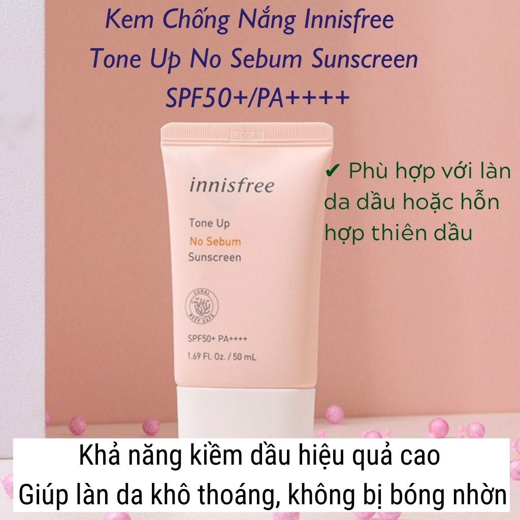 Kem Chống Nắng INNISFREE Chăm Sóc Da Dưỡng Ẩm Daily Mild Suncreen SPF50+ PA++++ (50ml)