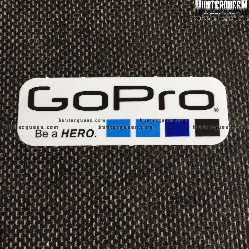 Gopro[9x3cm] decal cao cấp chống nước, sắc nét, bền màu, dính chặt. Hình dán logo trang trí mọi nơi, in theo yêu cầu