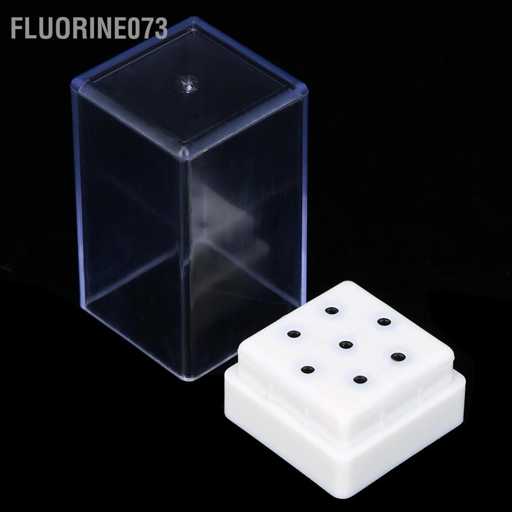 Fluorine073 7 lỗ Đầu máy khoan móng Bits Chủ tổ chức Hộp đựng để hiển thị đầu mài tay