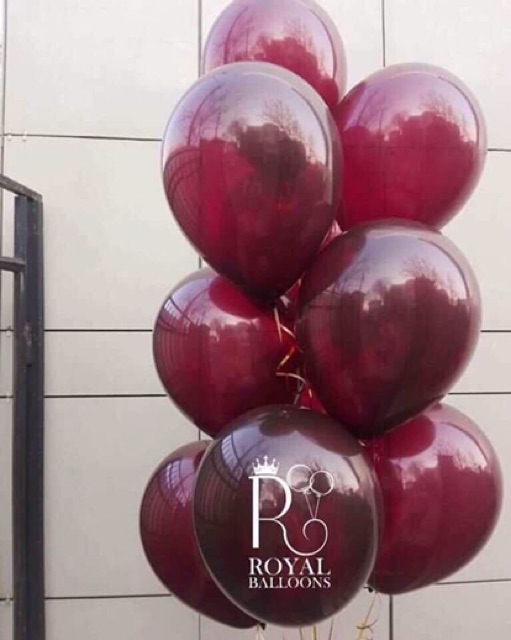 Bóng tròn màu đỏ rượu vang đậm trong size 10&quot;