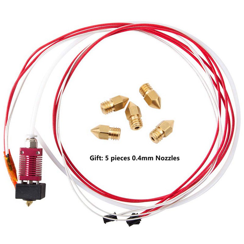 Bộ đầu phun đùn MK8 khối gia nhiệt 1.75mm 0.4mm dành cho máy in 3D Ender 3/ Ender 3 Pro