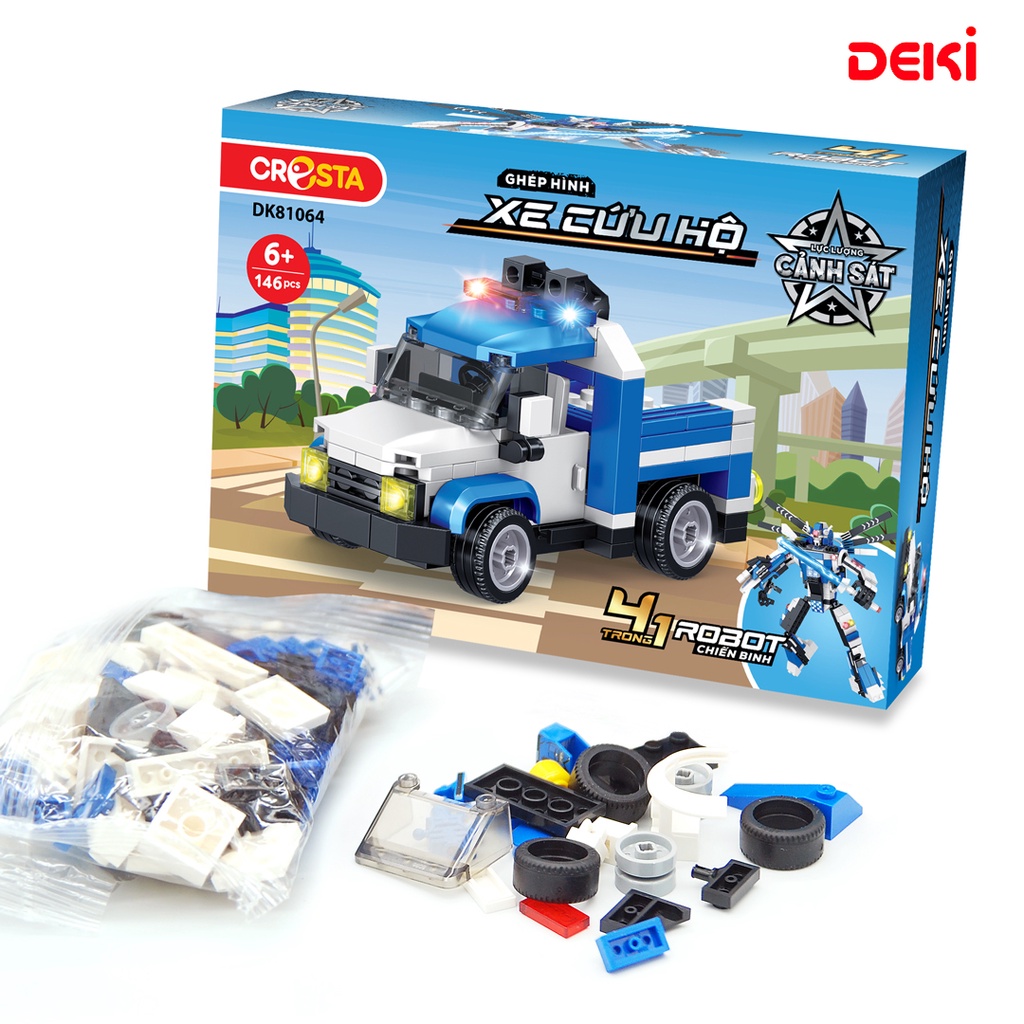 Đồ Chơi Duka - Ghép Hình Lực Lượng Cảnh Sát - Xe Cứu Hộ 146 Chi Tiết DK81064