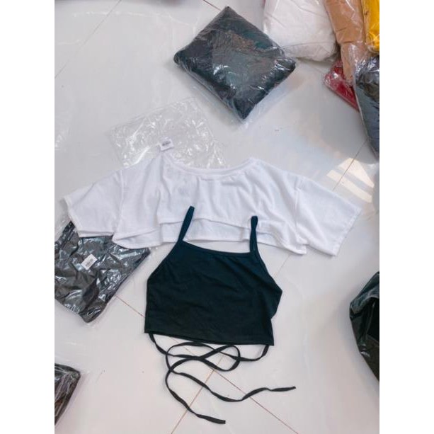Áo 2 Dây Kiểu Cột Eo Sexy Phối Kèm Áo Croptop Ngắn Cá Tính DRACR51 Mys Aloha Kill System | BigBuy360 - bigbuy360.vn