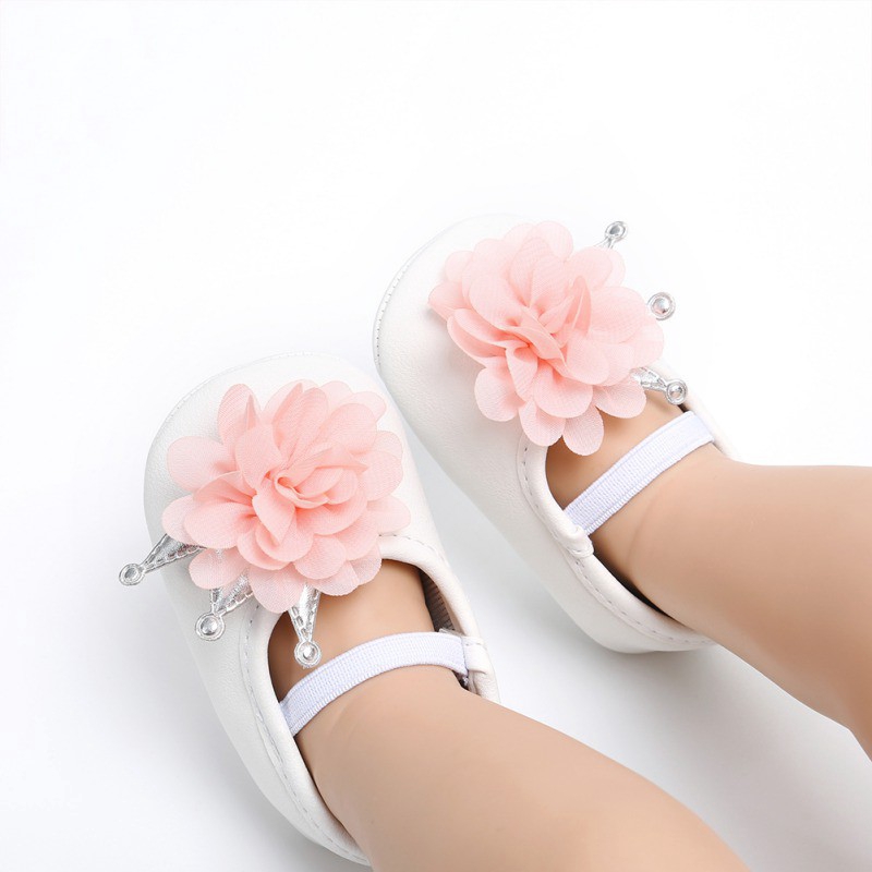 Giày búp bê đính hoa đế mềm cho bé gái