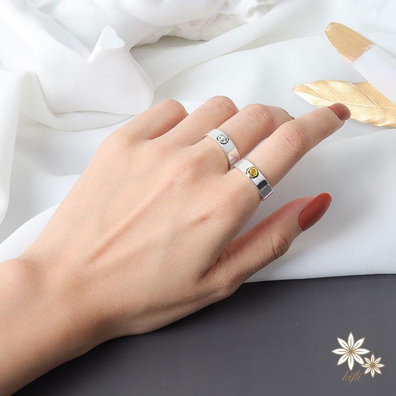 Nhẫn hở hình mặt cười thời trang cho cặp đôi（quà tặng ngày thiếu nhi）