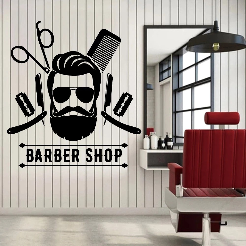 Decal Trang trí Barber, Salon cắt tóc (P1/6)