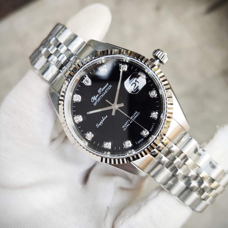 Đồng hồ nam mặt kính sapphire Olym Pianus OP89322 OP89322MS đen