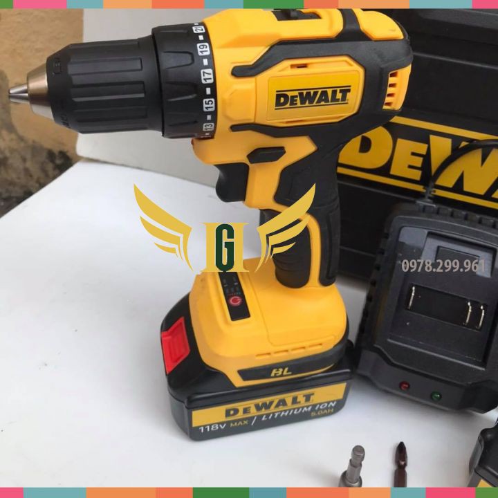 [ CHÍNH HÃNG 100% ] MÁY KHOAN PIN DEWALT ĐẦU 10 KHOAN TỪ ĐỘNG CƠ KHÔNG CHỔI THAN PIN 10 CELL