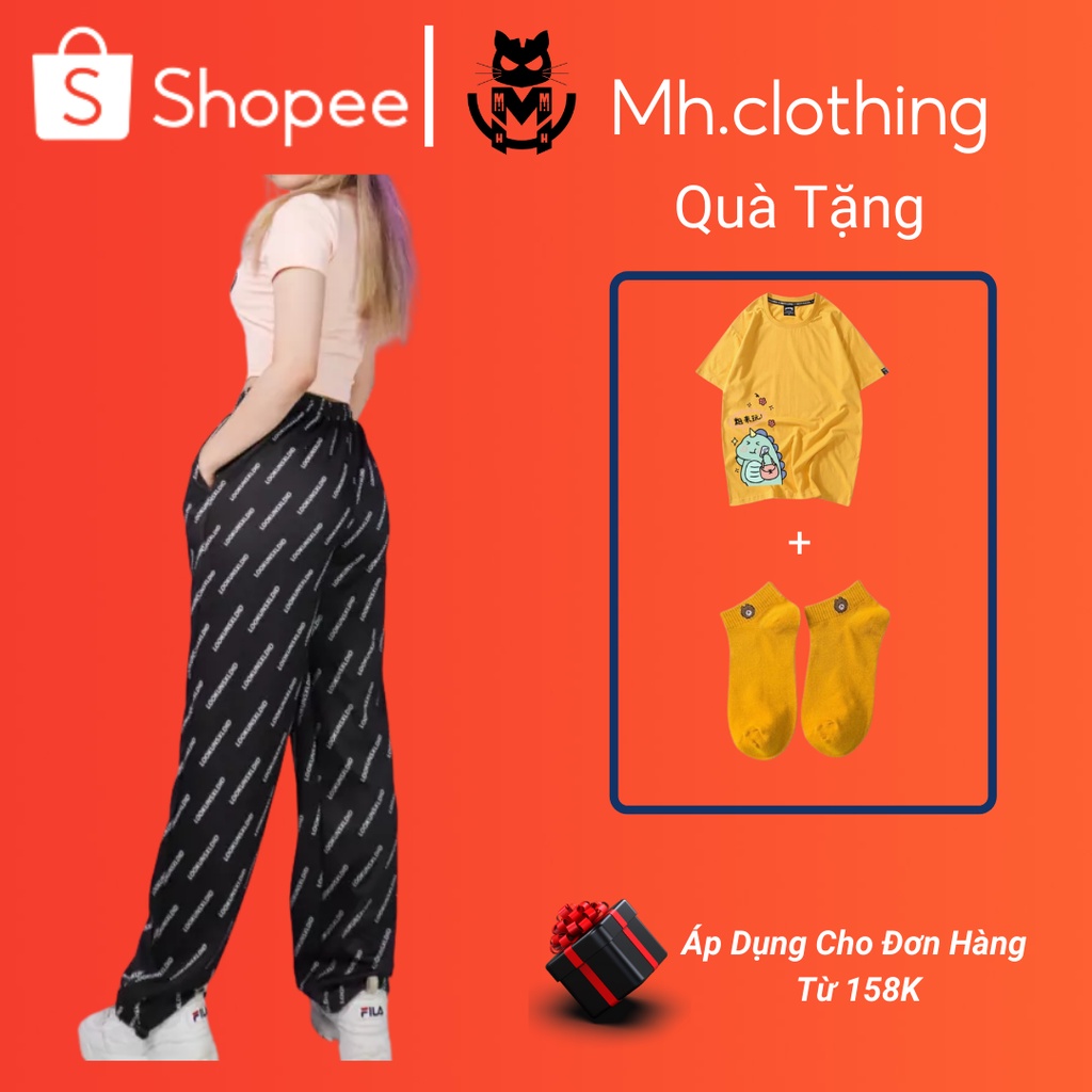 Quần jogger nữ LOOKUNSXLDID ESTINI Quần ống rộng dáng suông cạp chun chất Umi cực mát phong cách Hàn Quốc