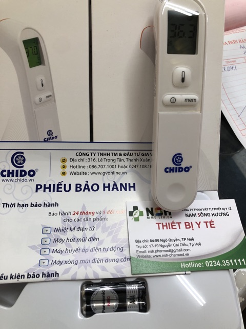 Bảo hành 1 đổi 1 Nhiệt kế điện tử hồng ngoại đo trán đo theo dõi thân nhiệt và nhiệt độ môi trường CHIDO CỦA NHẬT BẢN