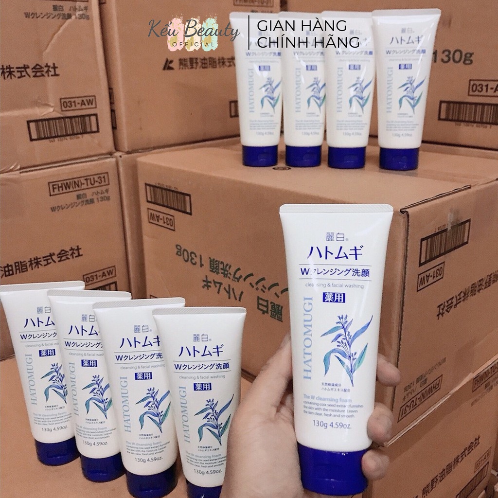 Sữa rửa mặt Ý Dĩ Reihaku Hatomugi Cleansing &amp; Facial Washing tẩy trang, dưỡng ẩm và làm trắng da 130g &amp; 170g