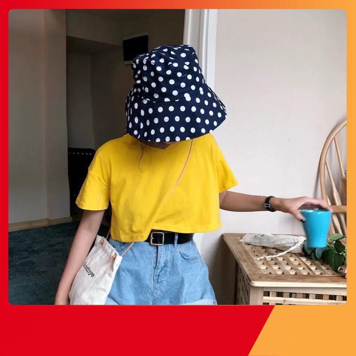 Thời Trang Tuổi Teen - ÁO CROPTOP CỔ TIM VÀNG MUSTARD BASIC HOT - (Sp sẵn)