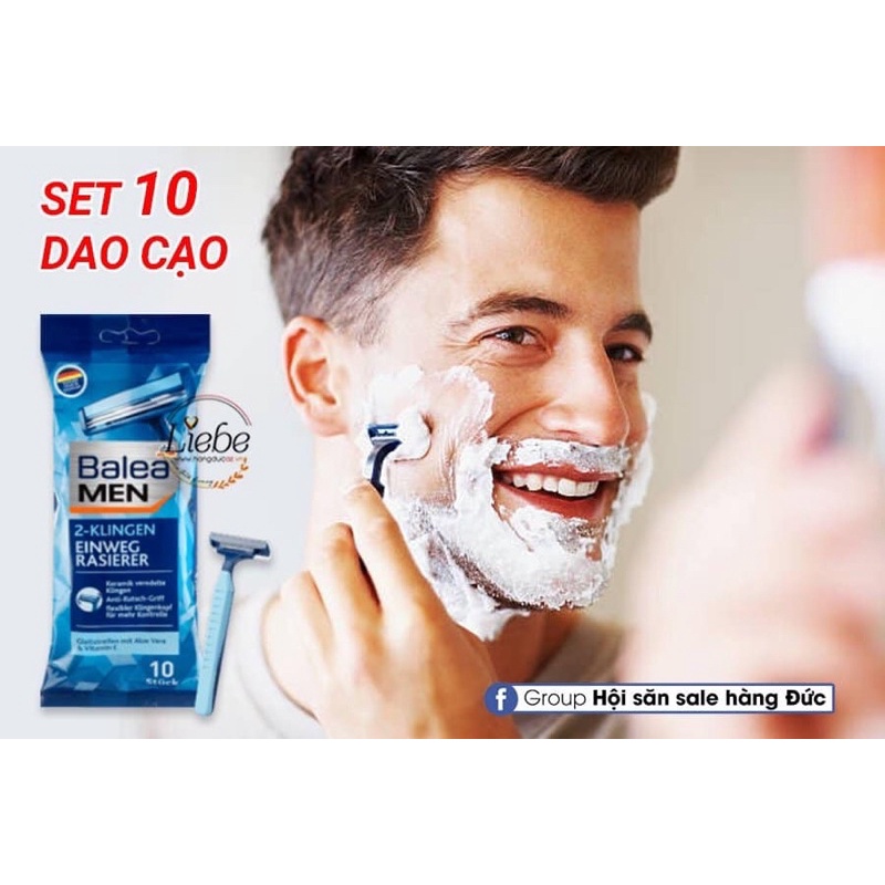Dao cạo râu 2 lưỡi dùng 1 lần Balea Einwegrasierer 2-Klingen, 10 cái - [ Hàng Đức]