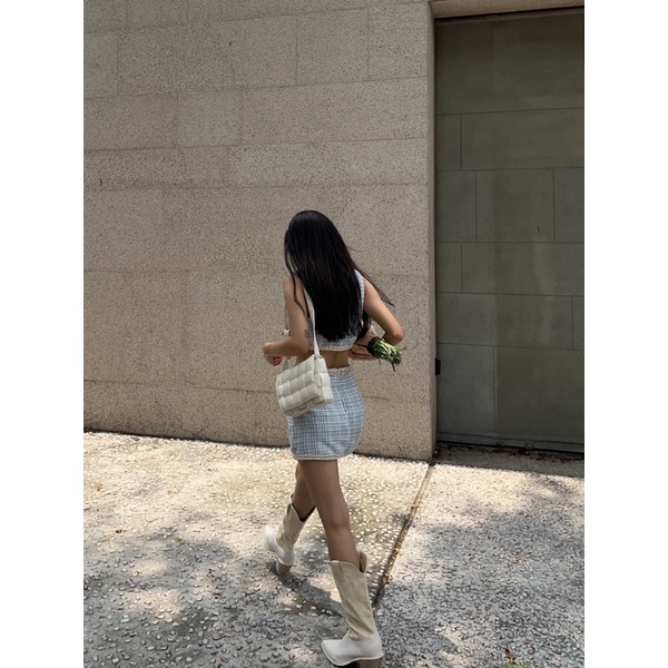 LEMONCHICVN - Set tweet ngắn tay đính nút - SET09