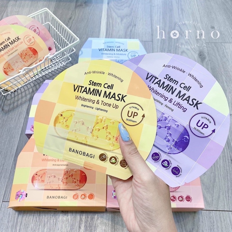 MẶT NẠ BANOBAGI Vitamin Mask Stem Cell MẪU MỚI 2022 1 Hộp 10 Miếng