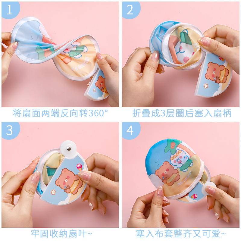 Quạt Xếp Mini Cầm Tay Họa Tiết Hoạt Hình Dễ Thương Wjd-0129