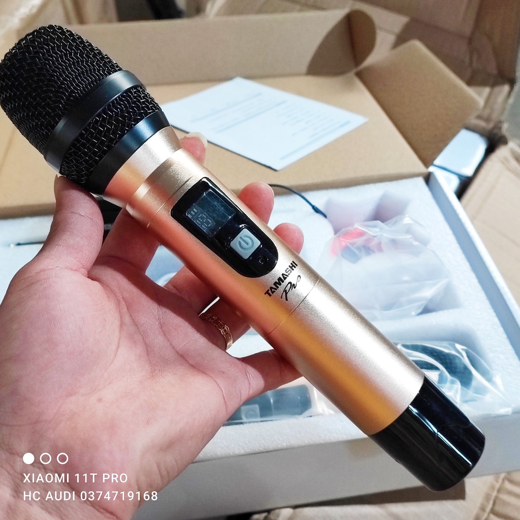 Mic không dây TAMASHI pro 777 chính hãng tay kim loại cao cấp hát nhẹ