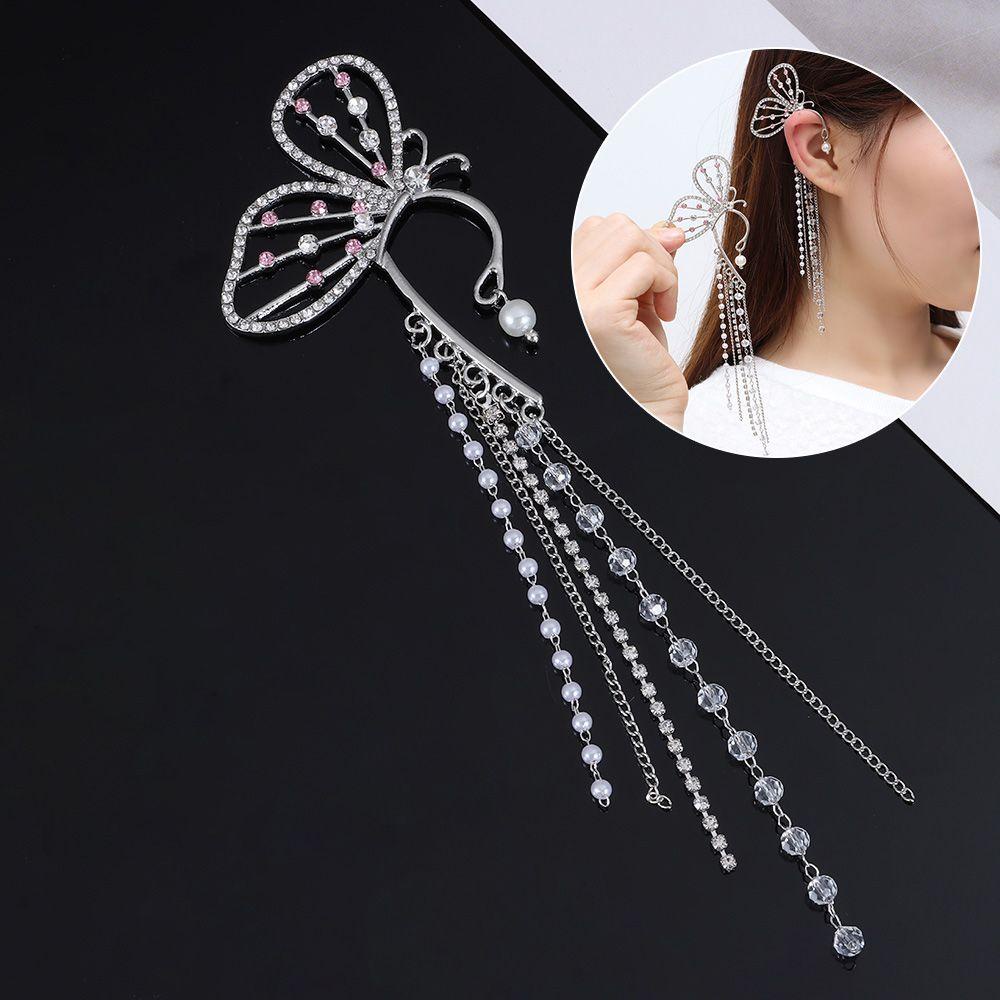 Khuyên Kẹp Vành Tai Đính Đá Lấp Lánh Thời Trang Cho Nữ