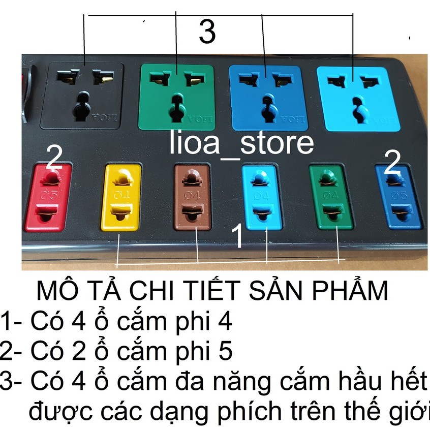 Ổ CẮM ĐIỆN LiOA  4D6S - LOẠI ĐA NĂNG KẾT HỢP CÓ ATTOMAT.