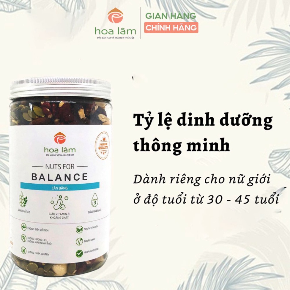 Hạt dinh dưỡng Hoa Lâm Nuts for Balance cung cấp dinh dưỡng cân bằng cho nữ 30-45 tuổi 500g