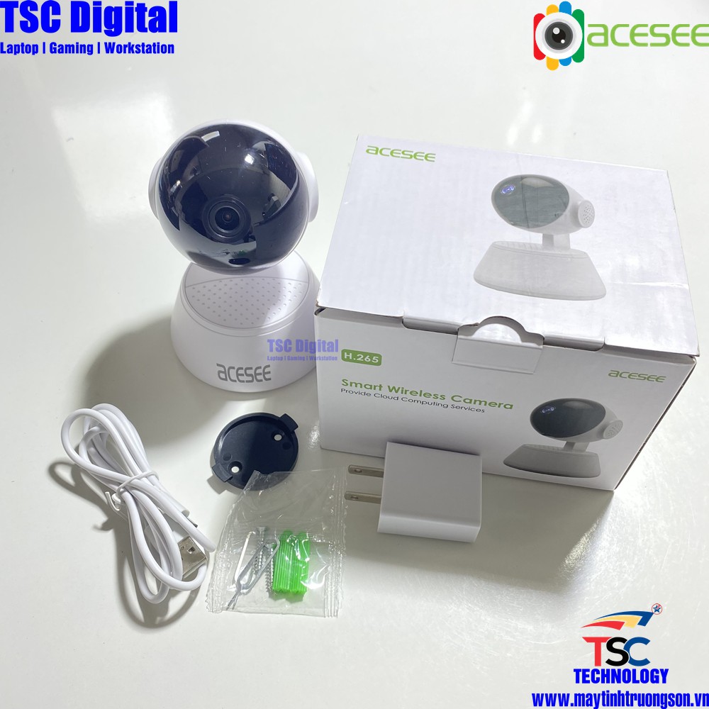 Camera IP wifi 2.0MP ACESEE AC05 | Kèm Thẻ Lưu Trữ 128Gb Quay 355° Đàm Thoại 2 Chiều